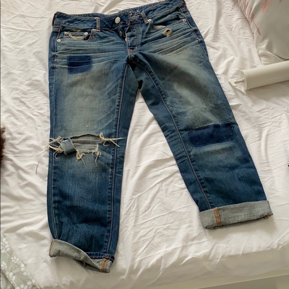 American Eagle dark blue boyfriend jeans
